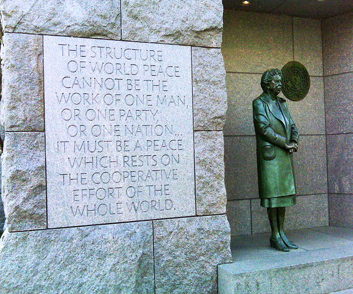 Photo of the Eleanor Roosevelt Memorial at FDR Memorial