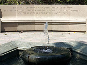 Photo of the fountain at the Kahlil Gibran Memorial and Meditation Garden