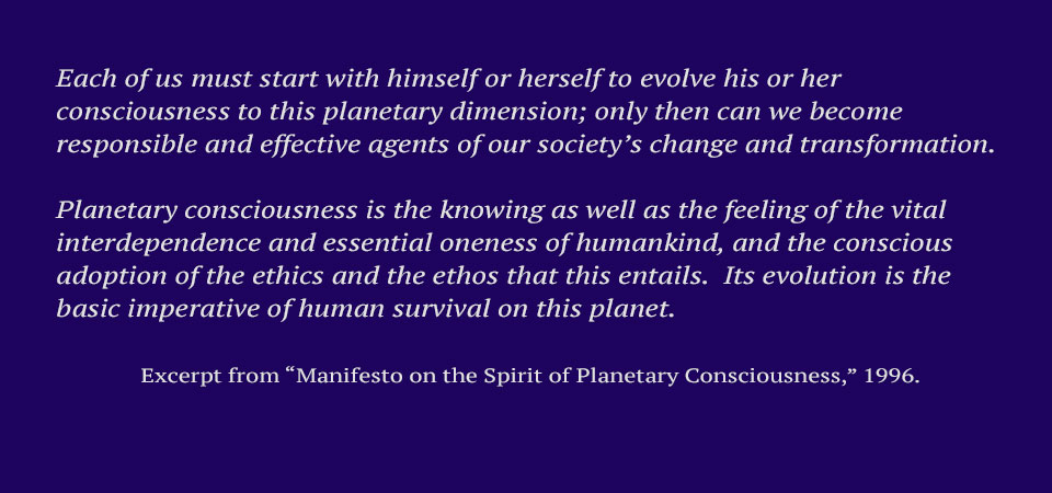 1996 Manifesto of the Spirit of Planetary Consciousness
