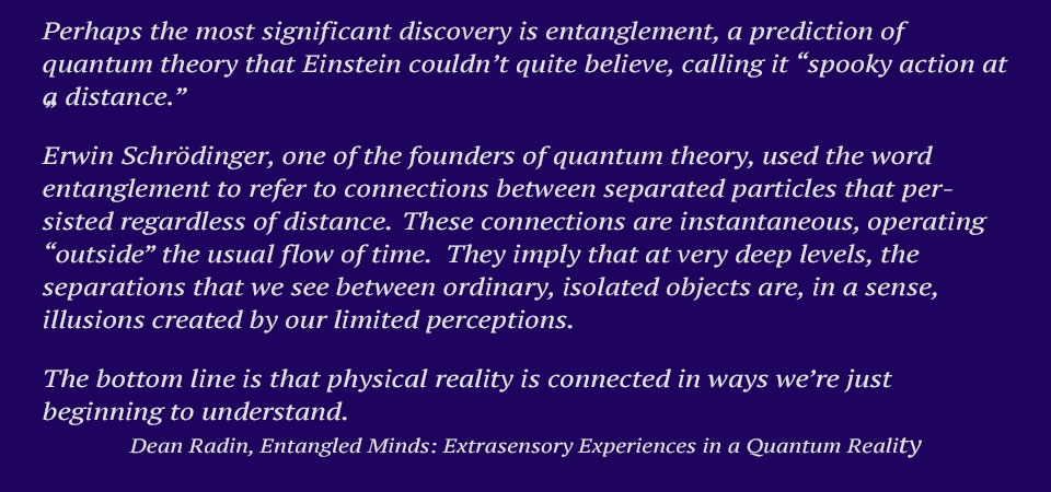 Dean Radin, excerpt from Entangled Minds: Extrasensory Experiences in a Quantum Reality